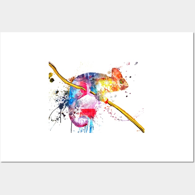 Chameleon Splash of Colors Wall Art by danieljanda